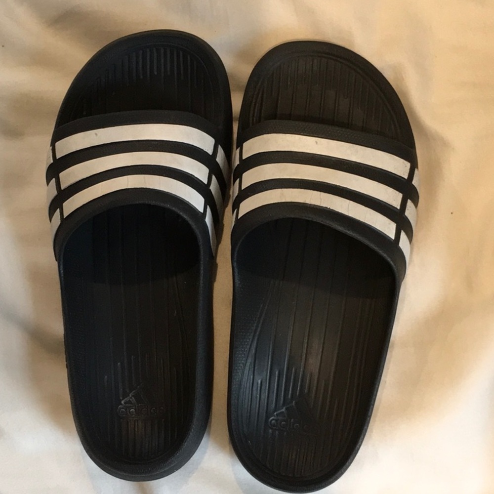 Adidas Black & White Slides